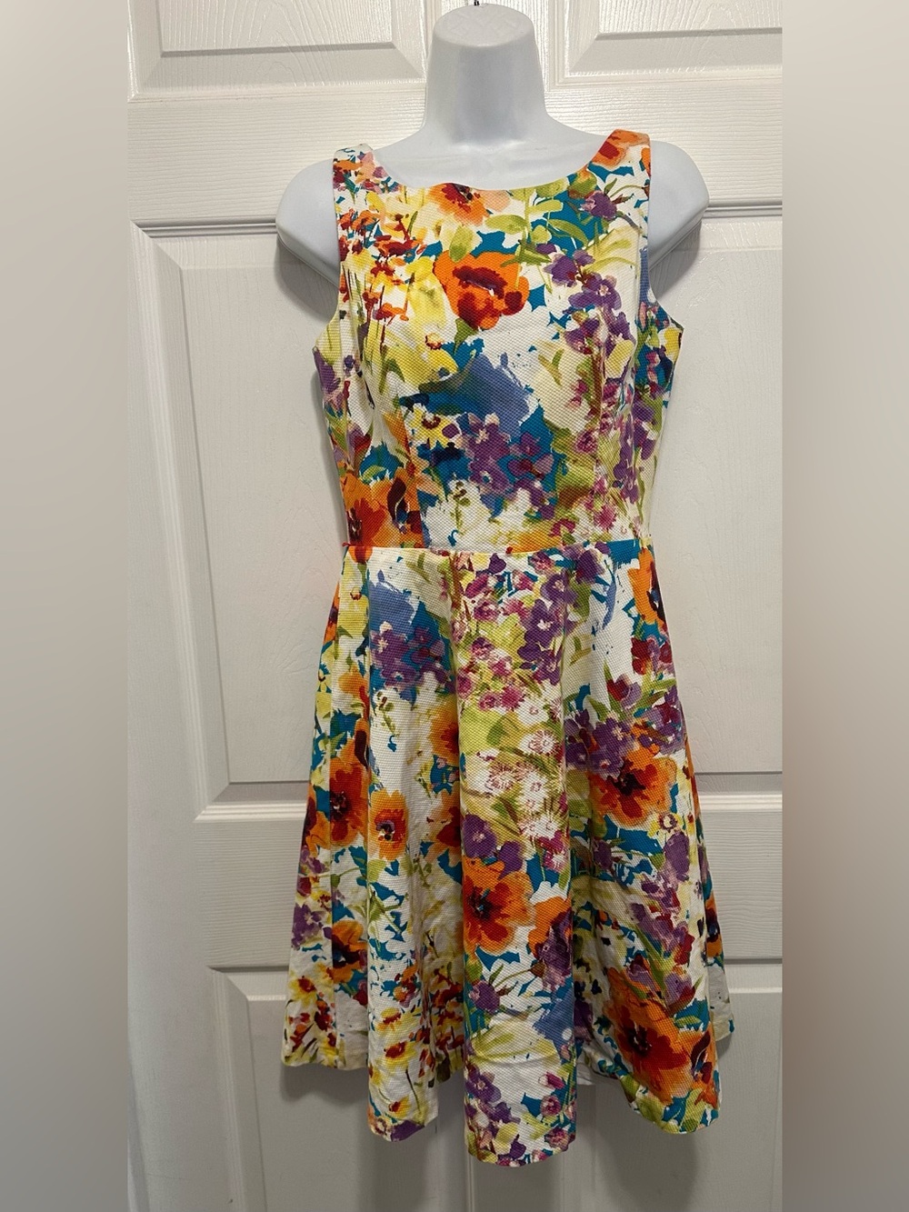 Floral Fit & Flare Midi Dress in Multicolor - Picture 1 of 3